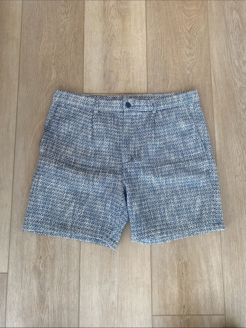 H&M Blue-Gray Tweed Flat Front Shorts